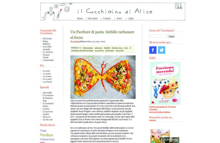 Pagina blog per Coop